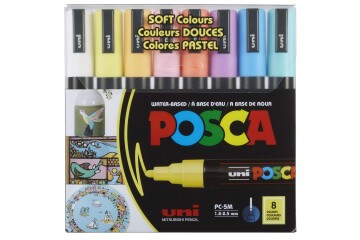 Uni-Ball Posca 1.8-2.5 Su Bazlı Poster Markörü Sotf Renk 8 Li PC-5M/8C