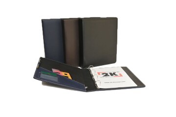 2K Sunum Klasörü 4 Halkalı Suni Deri 40 MM Siyah A5 A533S