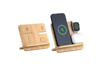 3’ü 1 Arada Bambu Kablosuz Şarj Standı