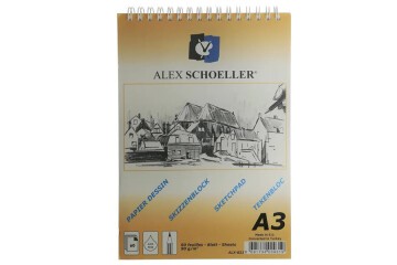 Alex Schoeller Aydınger Bloknot Eskiz Spiralli 60 YP A3 90 GR ALX-822