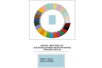 Alex Schoeller Fon Kartonu 160 GR 35x50 08 Havai Mavi