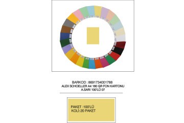 Alex Schoeller Fon Kartonu 160 GR A4 07 A Sarı