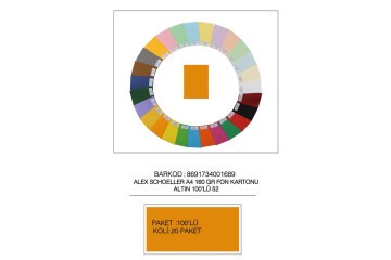 Alex Schoeller Fon Kartonu 160 GR A4 52 Aç.Altın