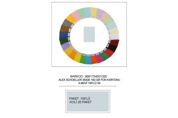 Alex Schoeller Fon Kartonu 25x35 No:03 A.Mavi 100 Lü