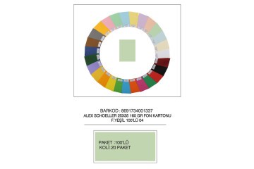 Alex Schoeller Fon Kartonu 25x35 No:04 F.Yeşili 100 Lü