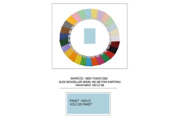 Alex Schoeller Fon Kartonu 25x35 No:08 Havai Mavi 100 Lü