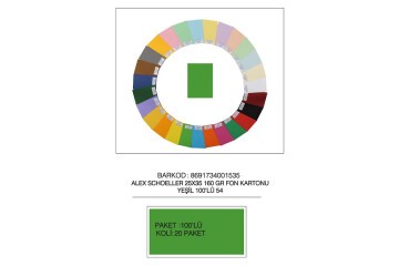 Alex Schoeller Fon Kartonu 25x35 NO:54 Yeşil 100 LÜ ALX-2654