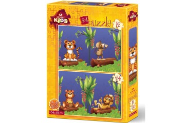 Art Puzzle 12+24 Parça Orman Dostları 4488