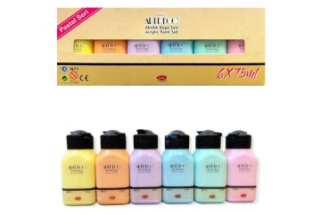 Artdeco Akrilik Boya 6x75 ML Set Pastel Renkler LV-Y-070I-AS2