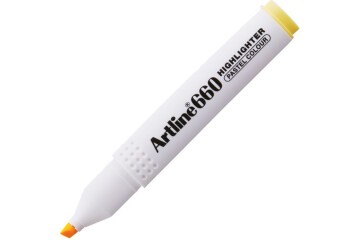 Artline Fosforlu Kalem Kesik Uç 1,0-4,0 MM Pastel Sarı EK-660N