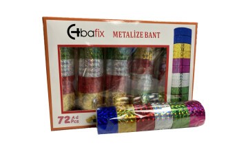 Bafix Desenli Bant Metalize 12 MM x 2 MT 72 Li BFX-DEB0003