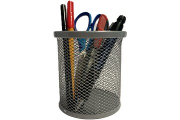 Bafix Kalemlik Metal Perforeli Silindir Silver BFX-MMK802G