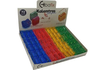 Bafix Kalemtraş Plastik Tek Bölmeli Kapaklı Ts801