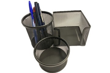 Bafix Masa Seti Ataşlık-Kağıtlık-Kalemlik 3 LÜ Metal Perforeli Siyah BFX-MMS9801S