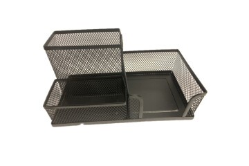 Bafix Masa Üstü Organizer Kalemlik Metal Perforeli 3 Bölmeli Siyah BFX-MMK805S