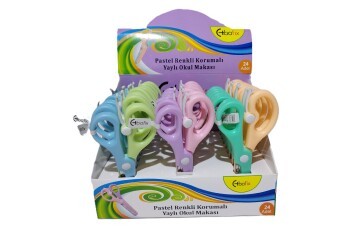 Bafix Okul Makası Korumalı Yaylı 13,5 Cm Pastel Renkli BFX-SA2050M