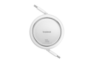 Baseus Free2 Draw Mini Beyaz P10364500211-00 1Mt 100W Pd Makaralı Type-C to Type-C