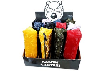 B&D Kalem Çantası Üçgen Suni Deri Kamuflaj Desenli BD-KCS040