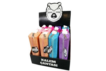 B&D Kalem Çantsı Küçük Boy Simli Kalp Desenli BD-KCS035