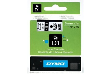 DYMO S0720780 D1 Yedek Şerit, 6 mm x 7 mt, Beyaz- Siyah (43613)
