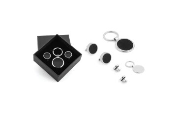 Kutulu Metal Anahtarlık Kol Düğmeli Set