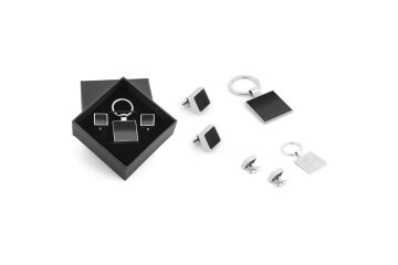 Kutulu Metal Anahtarlık Kol Düğmeli Set