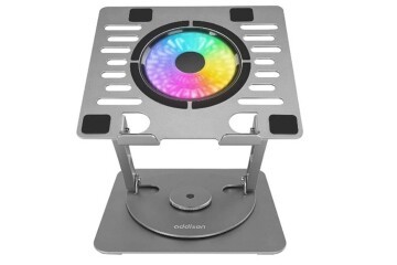 Addison AD-RC35 360 Derece Dönebilen Fanlı RGB Işıklı Metal Laptop Stand