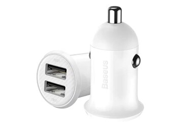 BASEUS CCALLP-02 Grain Pro Araç İçi Şarj Cihazı Beyaz