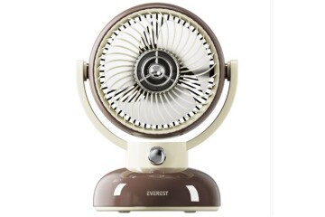 Everest EFN12 Kahve 1200mAh 3 Hız Kademe Led Işıklı Retro Masaüstü Usb Fan