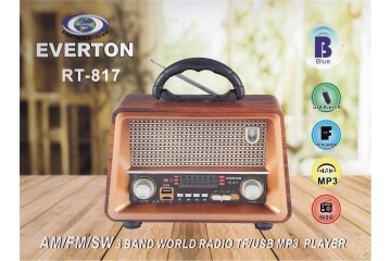 Everton Rt-817  Bluetooth Fm-Usb-Tf-Aux Şarjlı Nostaljik Radyo