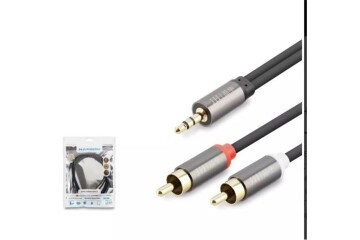 HADRON HDX1067 1.5M  3.5MM TO 2RCA KABLO 2LINE GOLD  SİYAH