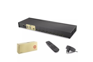 Hadron Hdx1378 8 Port Hdmi Kvm Switch  Siyah IR uzaktan kumanda