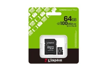Kingston SDCS3-64GB 64GB microSDXC Canvas Select Plus Gen3 100MB-s A1 Card + Adapter Hafıza Kartı