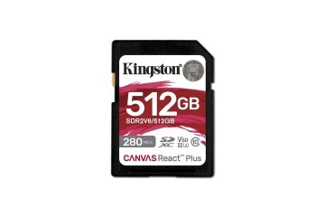 Kingston SDR2V6-512GB Canvas React Plus SDXC UHS-II 280R-150W U3 V60 for Full HD-4K SD Hafıza Kartı
