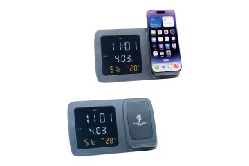 Masaüstü Dijital Saat Kablosuz Şarj Cihazı