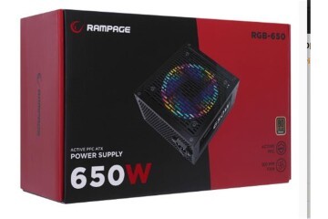 Rampage RGB-650 650W 80 Plus Bronze Aktif PFC 12cm RGB Fanlı Power Supply