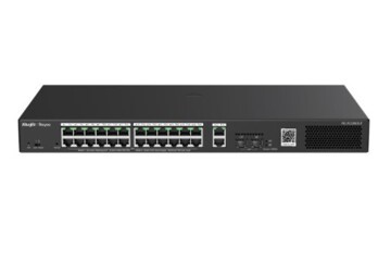 Ruijie-Reyee RG-ES228GS-LP 28 Port 10-100-1000 Yönetilebilir 2SFP 2Gigabit Uplink 24Port PoE+(250W)