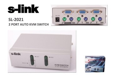 S-link SL-2021 2pc-1mn vga+ps-2 Manuel Kablolu Kvm Switch