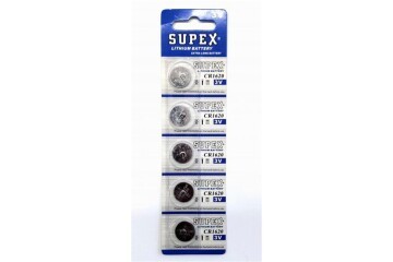 Supex CR1620-C5 3V Lityum Düğme Pil 5li Paket