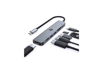 Vcom CUE39 Type-C To Hdmi(4K@60Hz)+Hdmi(1080P@60Hz)+Usb3.0+SD2.0+TF2.0+Pd 3.0 100W Çoklayıcı