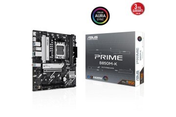 Asus Prime B850M-K AM5 DDR5 Ses GLAN DP-HDMI SATA3 USB3.2 mATX Anakart