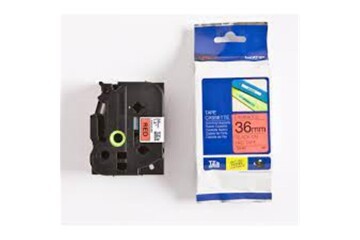 Brother TZE-461 36 mm Kırmızı Üzeri Siyah Laminasyonlu Etiket