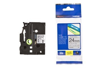 Brother TZE-M951 24 mm Mat Gümüş Üzeri Siyah Laminasyonlu Etiket