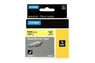 DYMO 18052 RhinoPRO Isıyla Küçülen Şerit 6mmx1,5m Sarı-Siyah