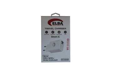 Elba ELB13 Elb-48w 3.4A USB-Pd48 (Usb+Type-C) Akıllı Koruma- Isıya Dayanklı Hızlı Şarj Ev Şarj Kafa