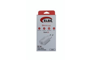 Elba ELB42 Beyaz 25W Şarj Kafa+ İphone Kablo USB-C PD3.0-QC4.0(Akım Koruma-Hızlı Şarj-)