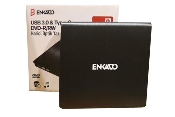 Enkado Ekd-Udvd120 Type-C - USB 3.0 DVD-R-CD-R-RW- Dvd-Rw Ultra Slim Harici Optik Yazıcı Siyah