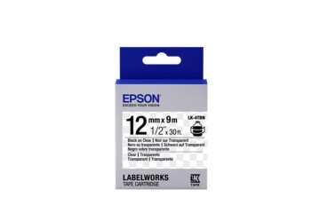 Epson LK-4TBN Şeffaf Üzeri Siyah 12mm 9Metre Etiket
