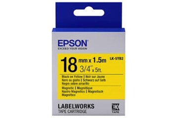 Epson LK-5YB2 Mıknatıslı Sarı Üzeri Siyah 18mm 9Metre Etiket