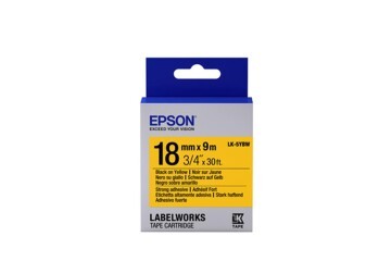 Epson LK-5YBW Güçlü Yapışkanlı Sarı Üzeri Siyah 18mm 9Metre Etiket